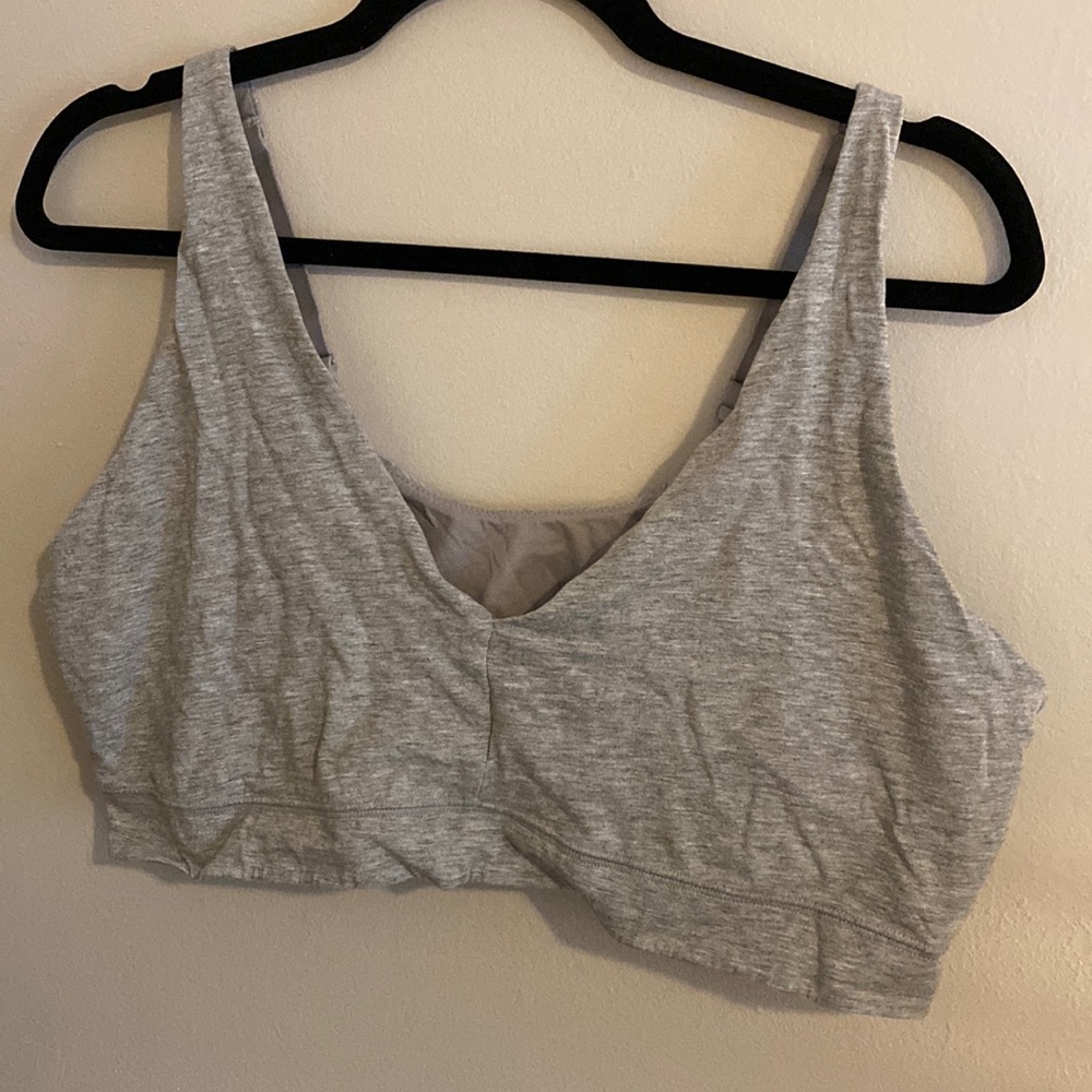 Gray sports bra